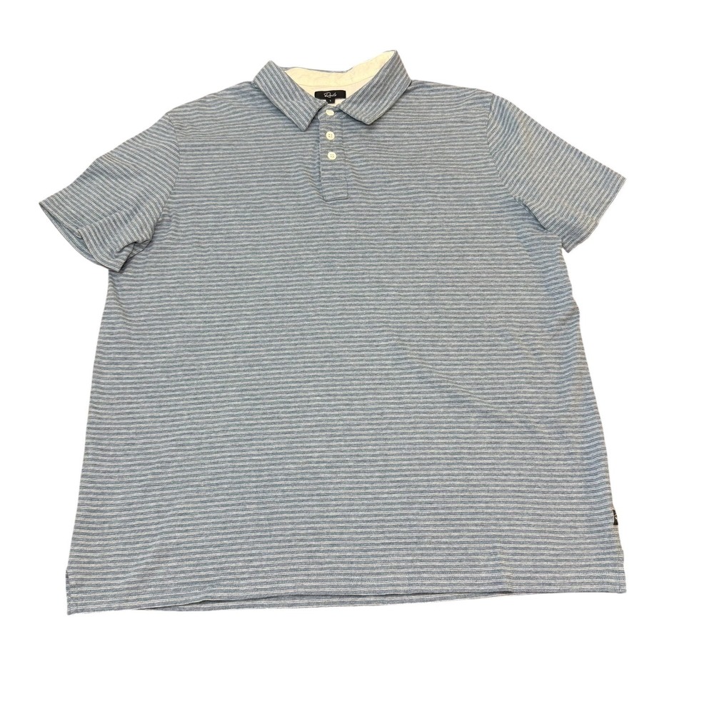 Rails Men's Polo Shirt‎ Sebastian Blue Dove Stripe Cotton Casual Preppy Large